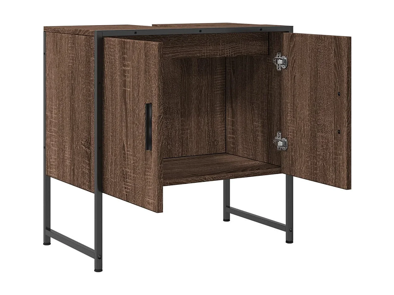 Armoire lavabo de salle de bain chêne marron 60x33x60