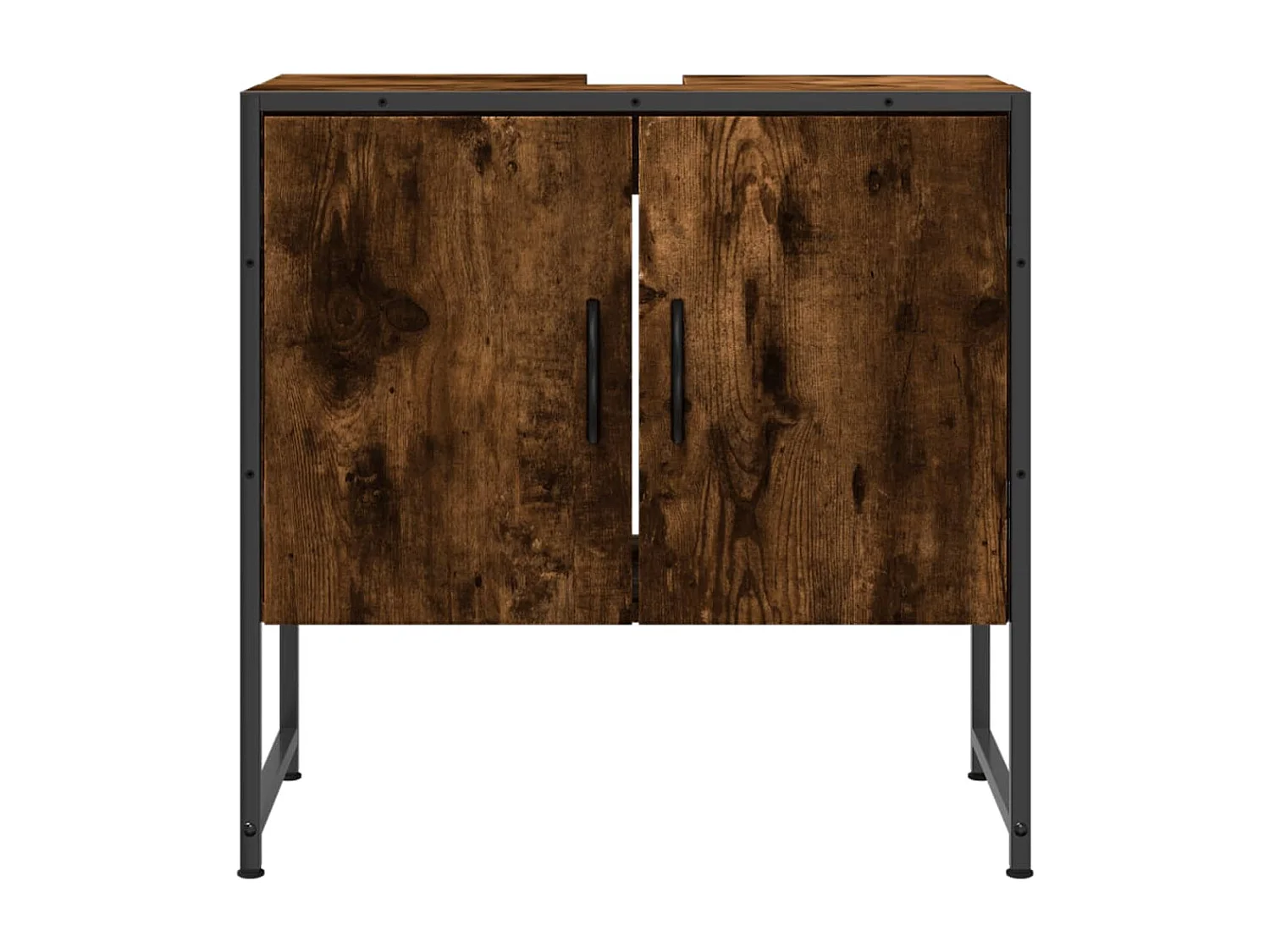 Armoire lavabo de salle de bain chêne fumé 60x33x60