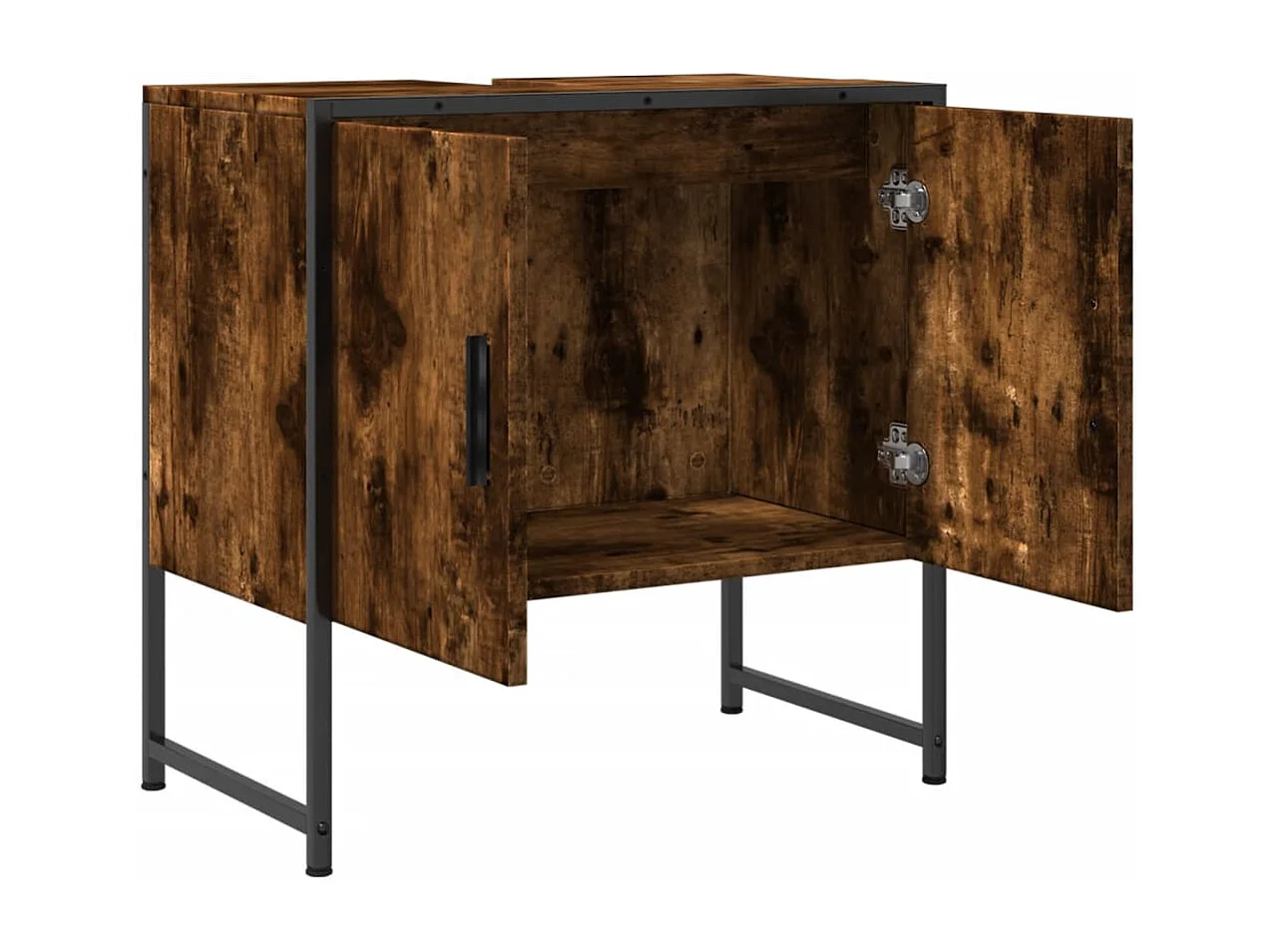 Armoire lavabo de salle de bain chêne fumé 60x33x60