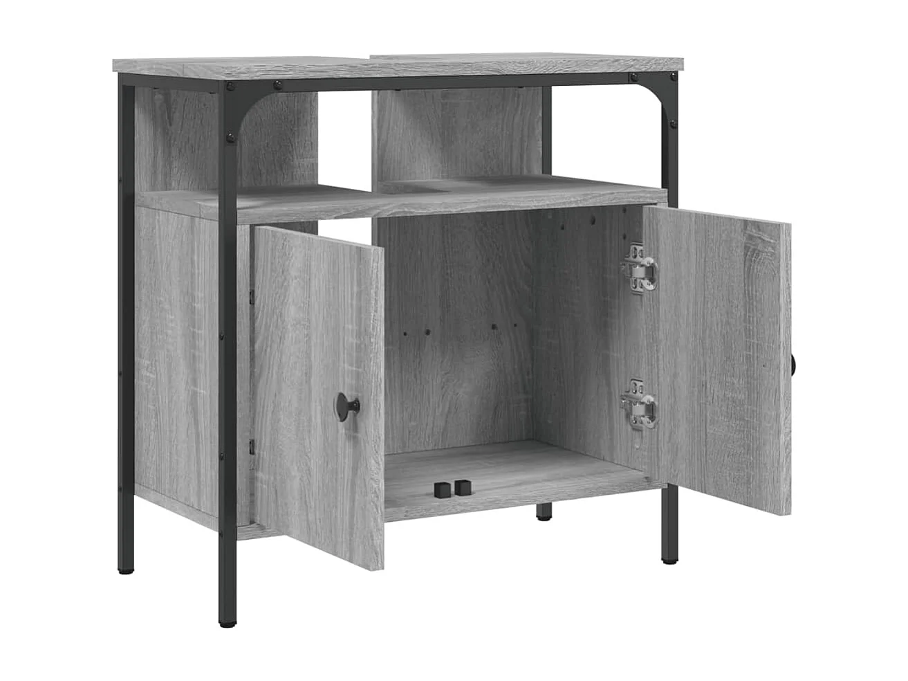 Armoire lavabo de salle de bain sonoma gris 60x30x60