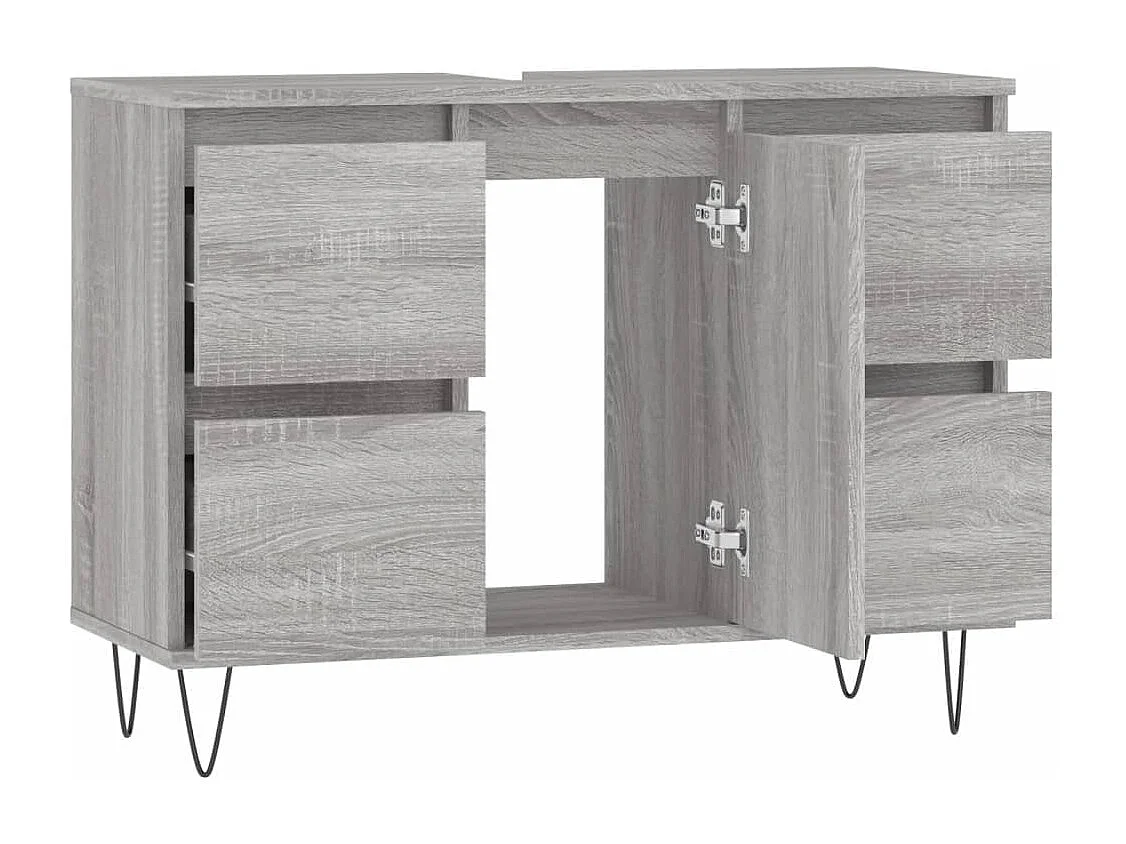 Armoire salle de bain sonoma gris 80x33x60 bois d'ingénierie