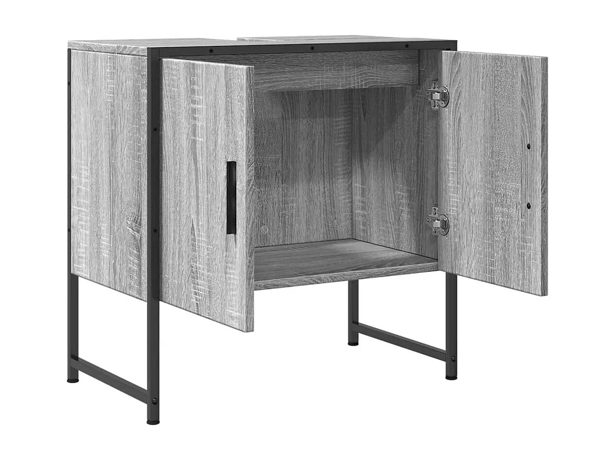 Armoire lavabo de salle de bain sonoma gris 60x33x60