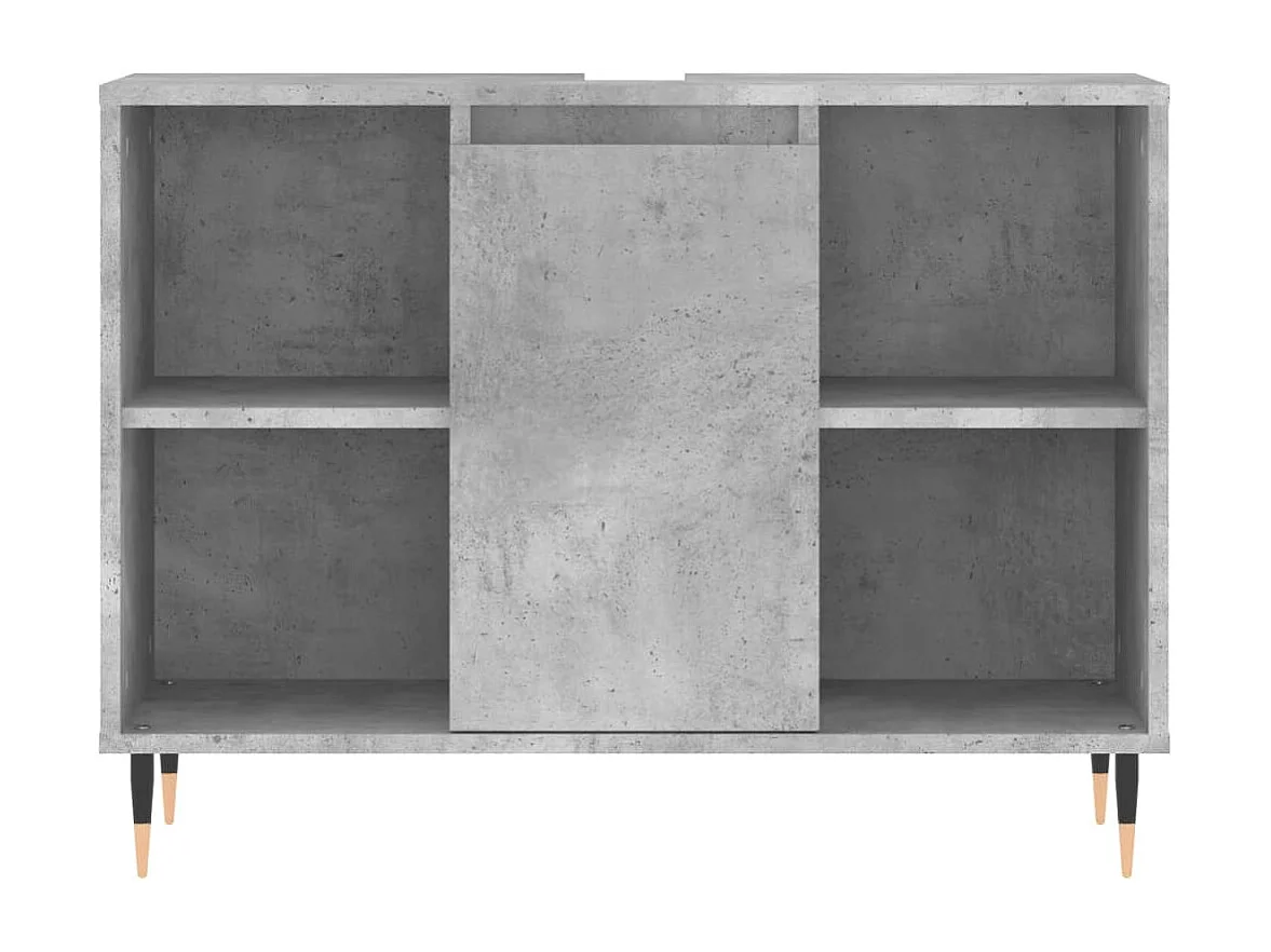 Armoire salle de bain gris béton 80x33x60 bois d'ingénierie