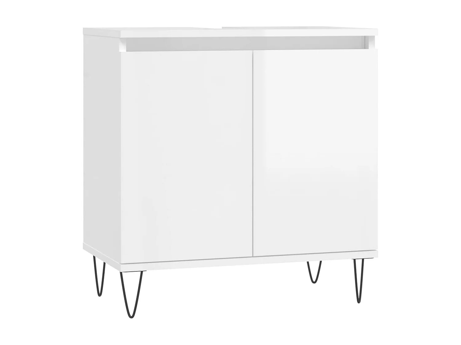 Armoire de bain blanc brillant 58x33x60 bois d'ingénierie