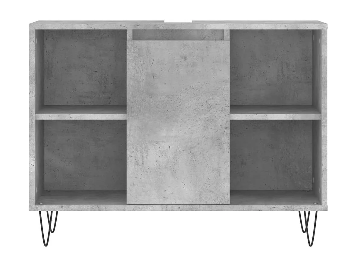Armoire salle de bain gris béton 80x33x60 bois d'ingénierie