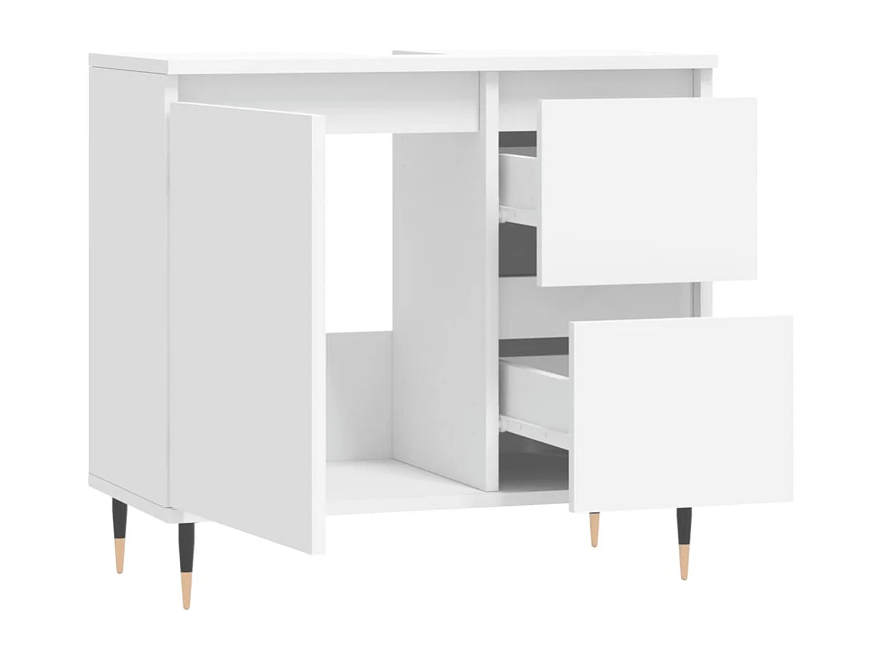 Armoire de salle de bain blanc 65x33x60 bois d'ingénierie