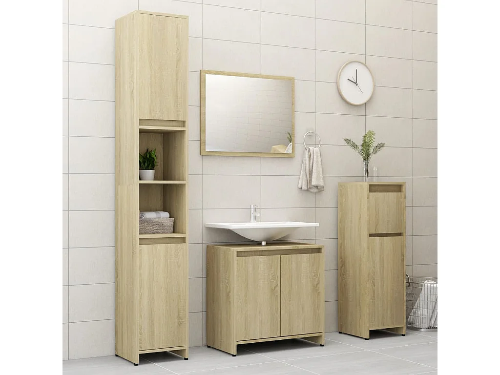 Meuble vasque Chêne sonoma 60x33x58 2