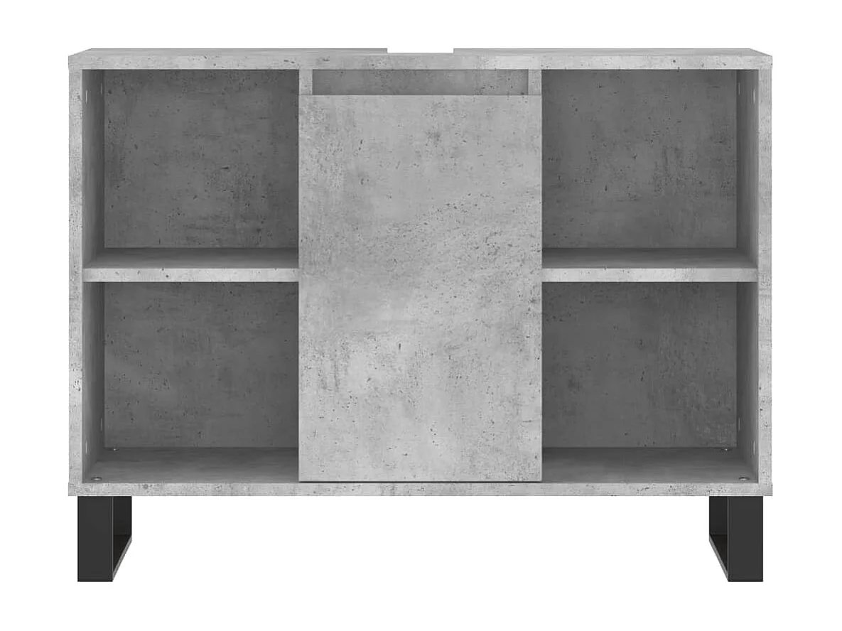 Armoire salle de bain gris béton 80x33x60 bois d'ingénierie
