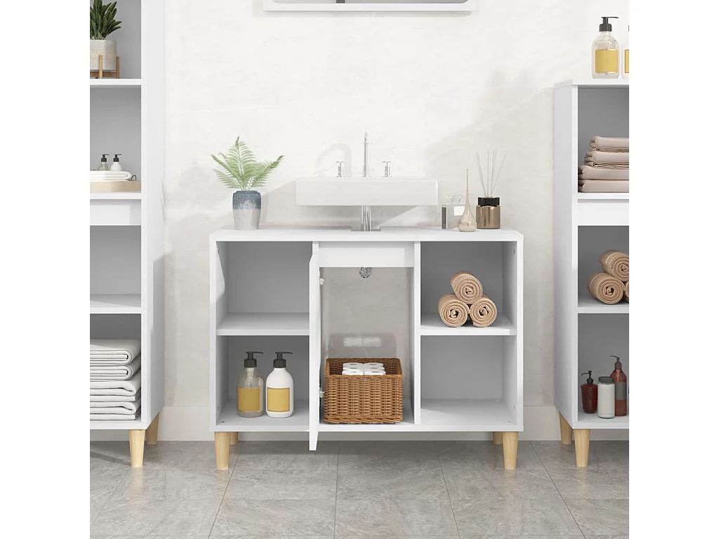 Meuble d'évier blanc 80x33x60 bois d'ingénierie