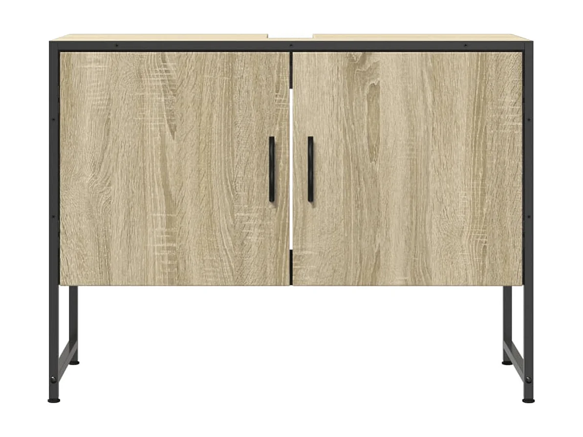 Armoire lavabo de salle de bain chêne sonoma bois d'ingénierie