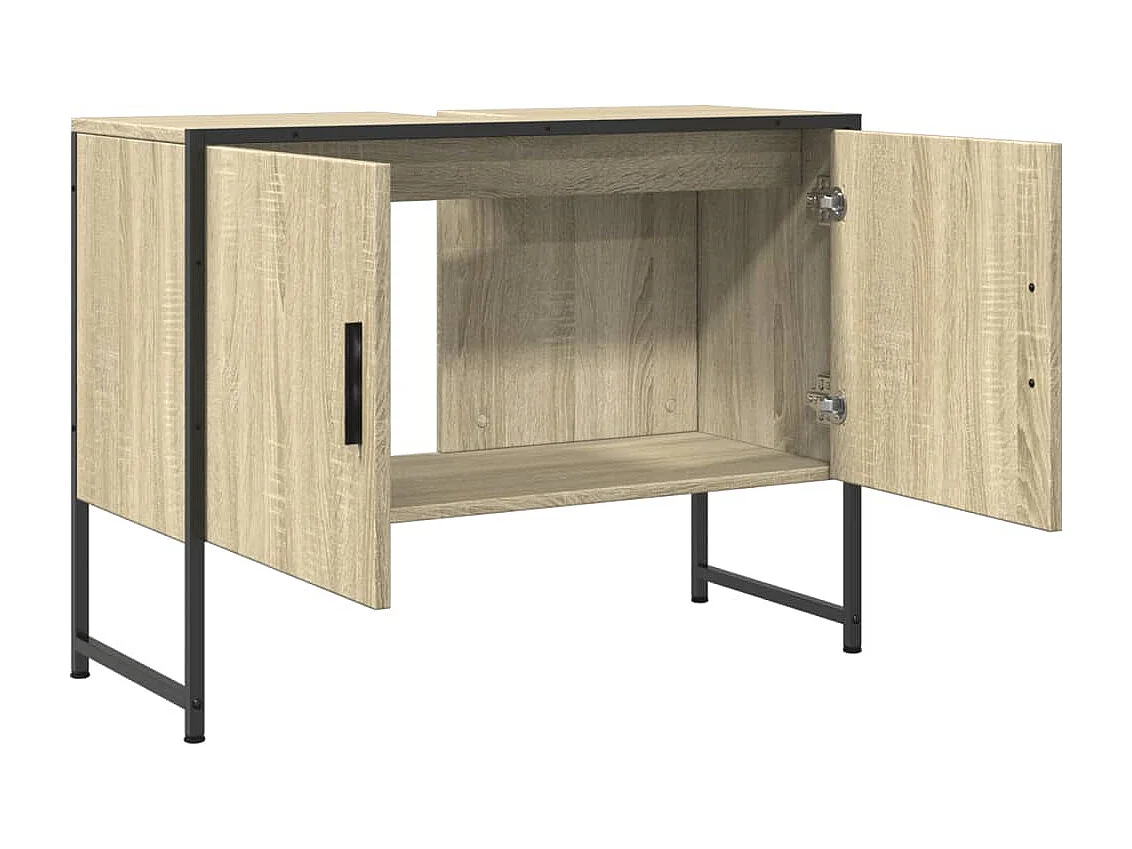 Armoire lavabo de salle de bain chêne sonoma bois d'ingénierie