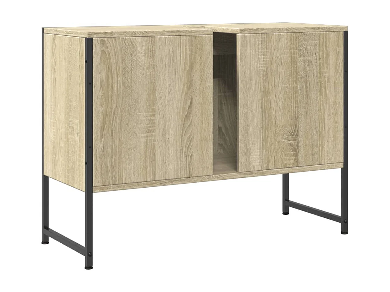 Armoire lavabo de salle de bain chêne sonoma bois d'ingénierie