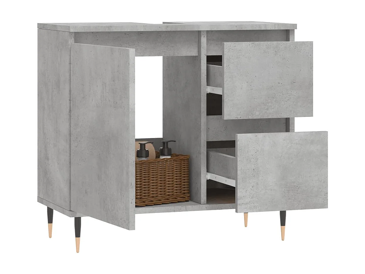 Armoire de salle de bain gris béton 65x33x60