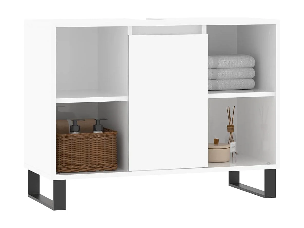 Armoire de salle de bain blanc brillant 80x33x60