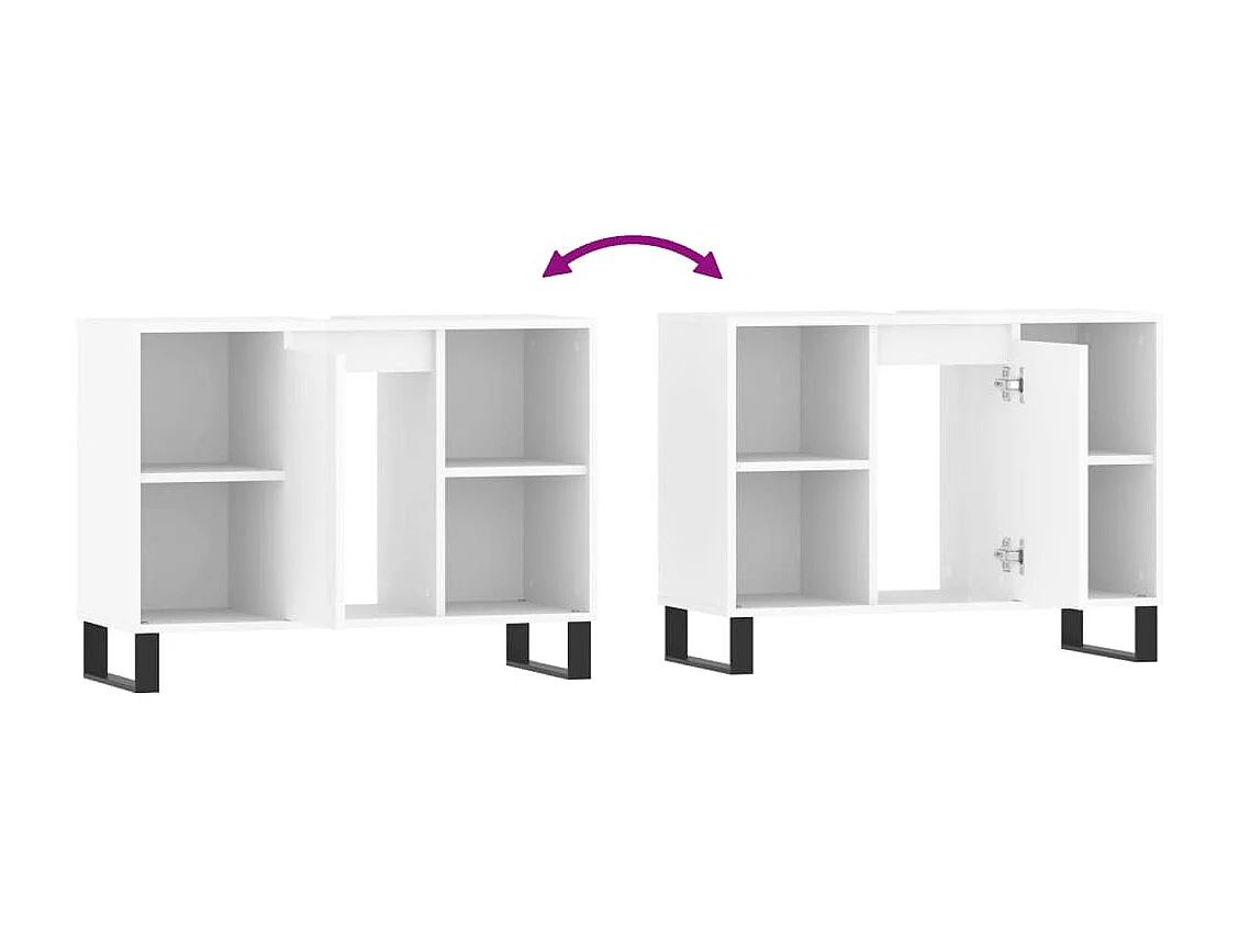 Armoire de salle de bain blanc brillant 80x33x60