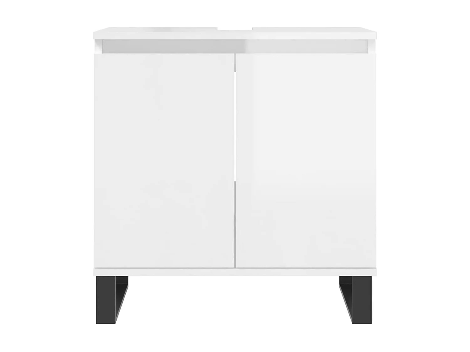Armoire de bain blanc brillant 58x33x60 bois d'ingénierie