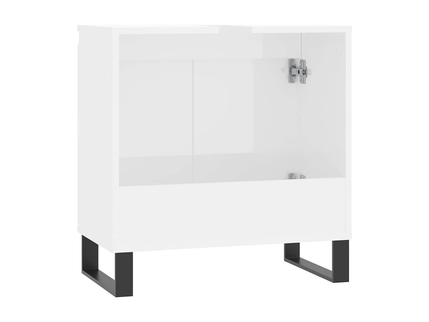 Armoire de bain blanc brillant 58x33x60 bois d'ingénierie