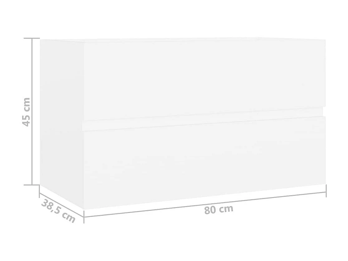 Armoire d'évier Blanc 80x38,5x45