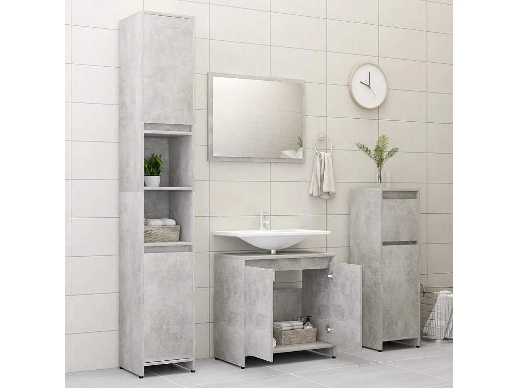 Meuble vasque Gris béton 60x33x58