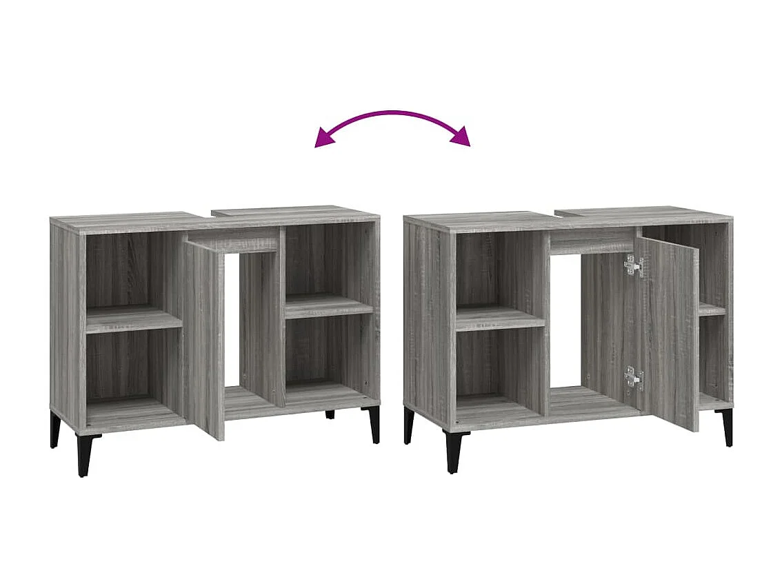 Meuble d'évier sonoma gris 80x33x60 bois d'ingénierie