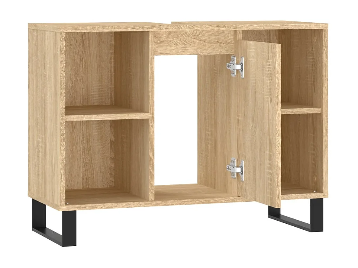 Armoire salle de bain chêne sonoma 80x33x60 bois d'ingénierie