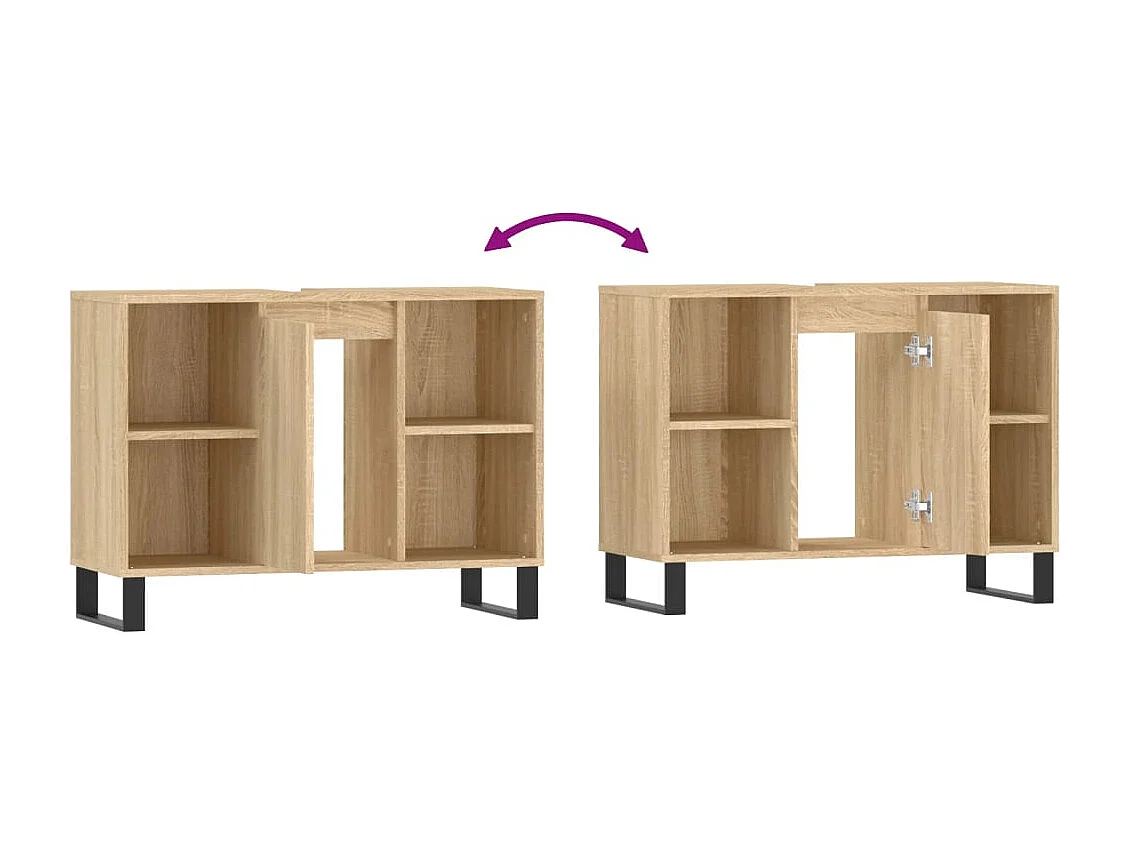 Armoire salle de bain chêne sonoma 80x33x60 bois d'ingénierie