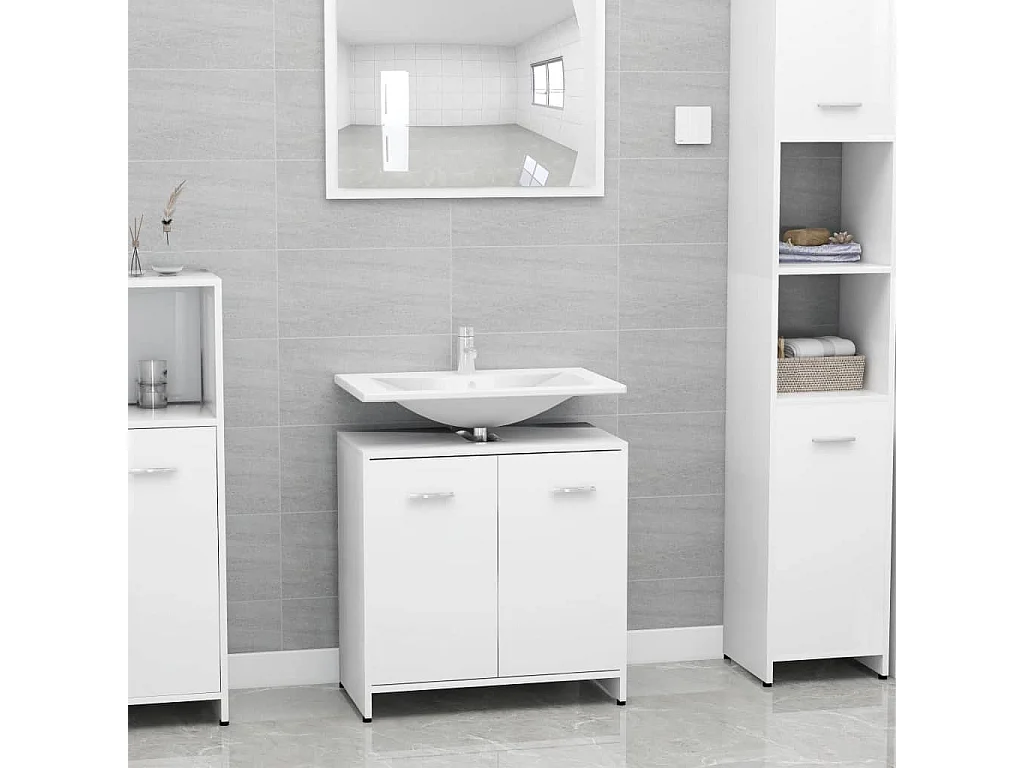 Meuble vasque Blanc 60x33x58 2