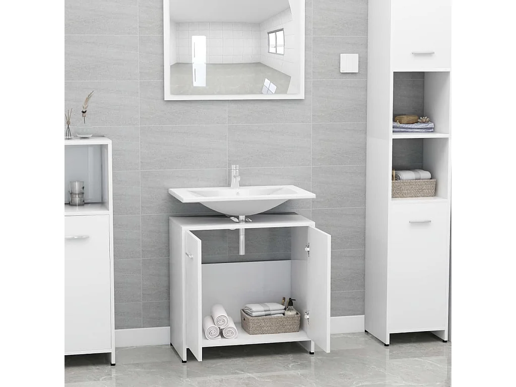 Meuble vasque Blanc 60x33x58 2