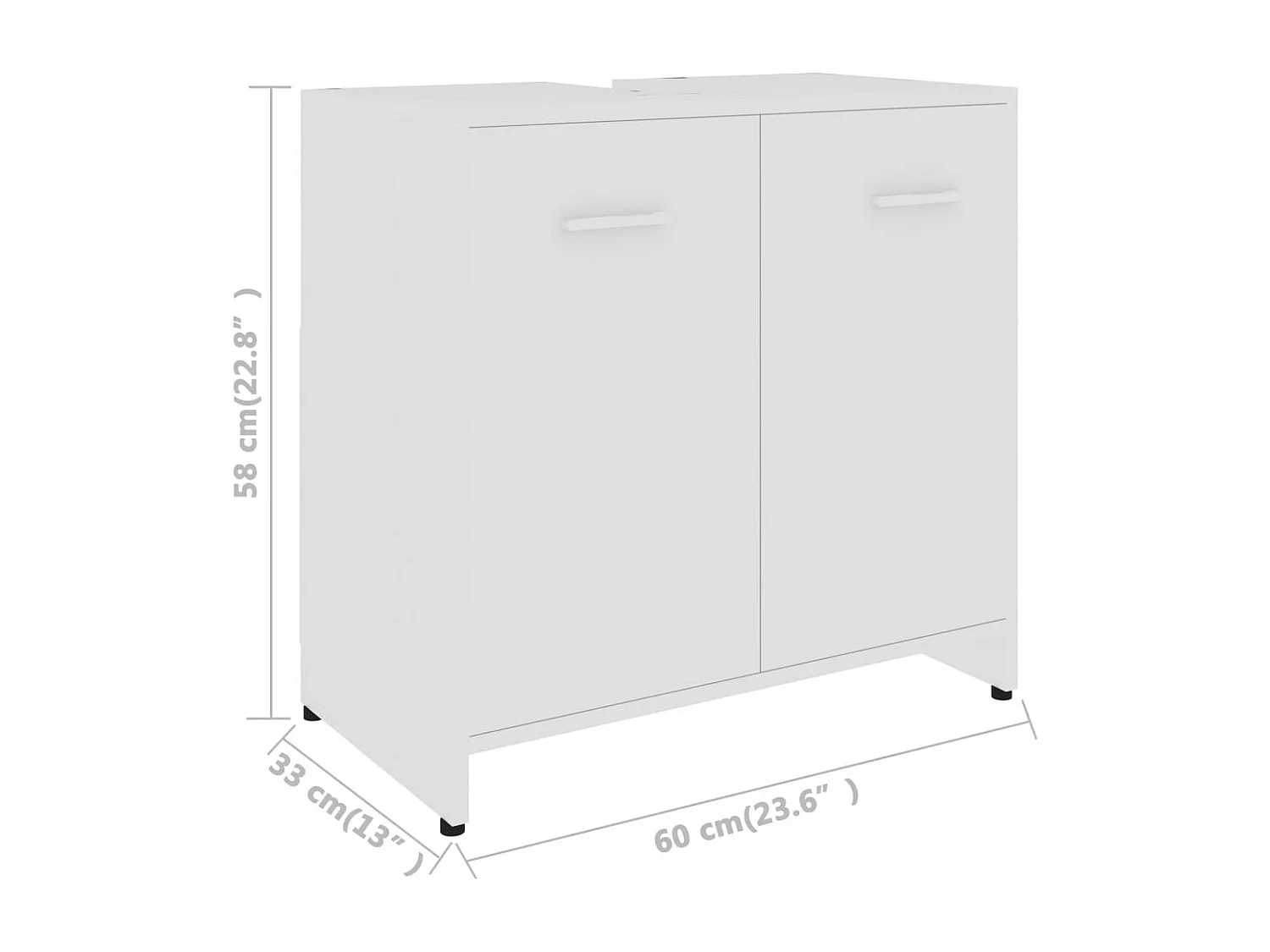 Meuble vasque Blanc 60x33x58 2