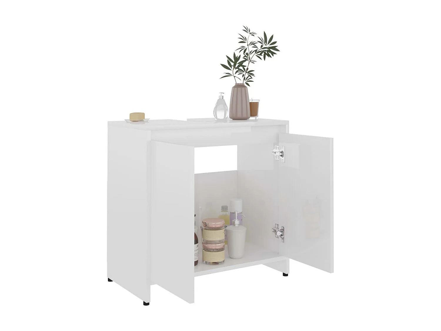 Meuble vasque Blanc brillant 60x33x58