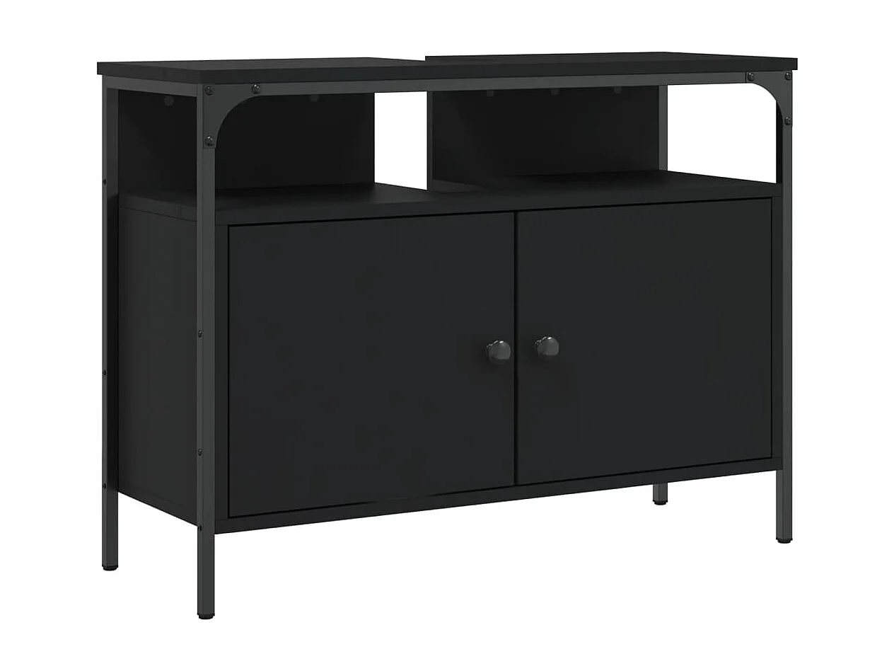 Armoire lavabo de salle de bain noir 80x30x60