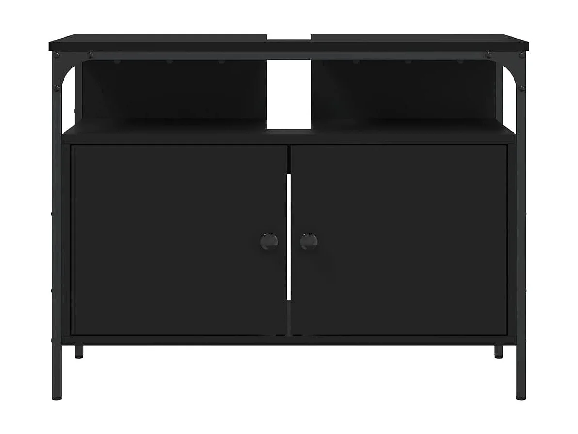 Armoire lavabo de salle de bain noir 80x30x60