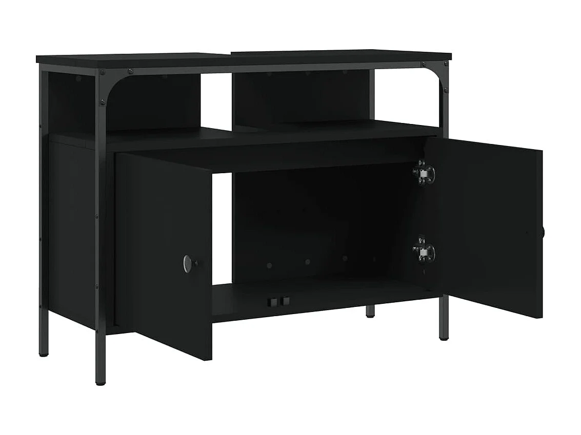 Armoire lavabo de salle de bain noir 80x30x60