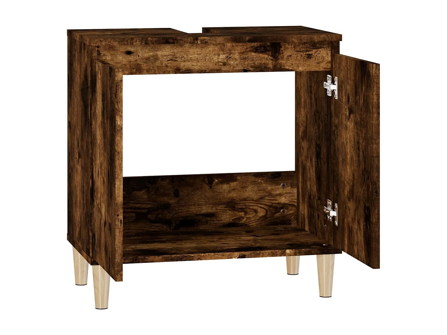 Meuble d'évier chêne fumé 58x33x60 bois d'ingénierie