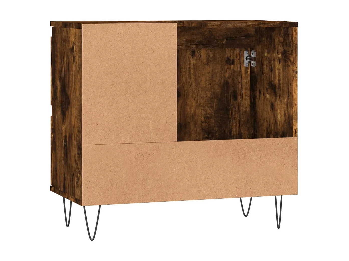 Armoire de bain chêne fumé 65x33x60 bois d'ingénierie