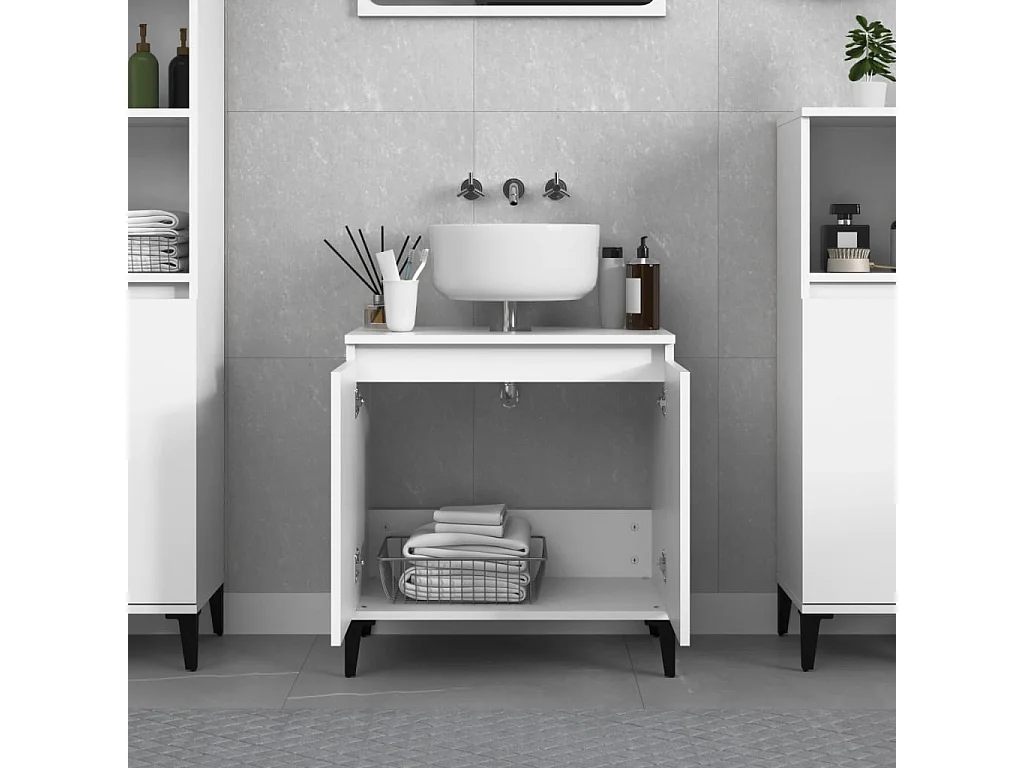 Meuble d'évier blanc 58x33x60 bois d'ingénierie