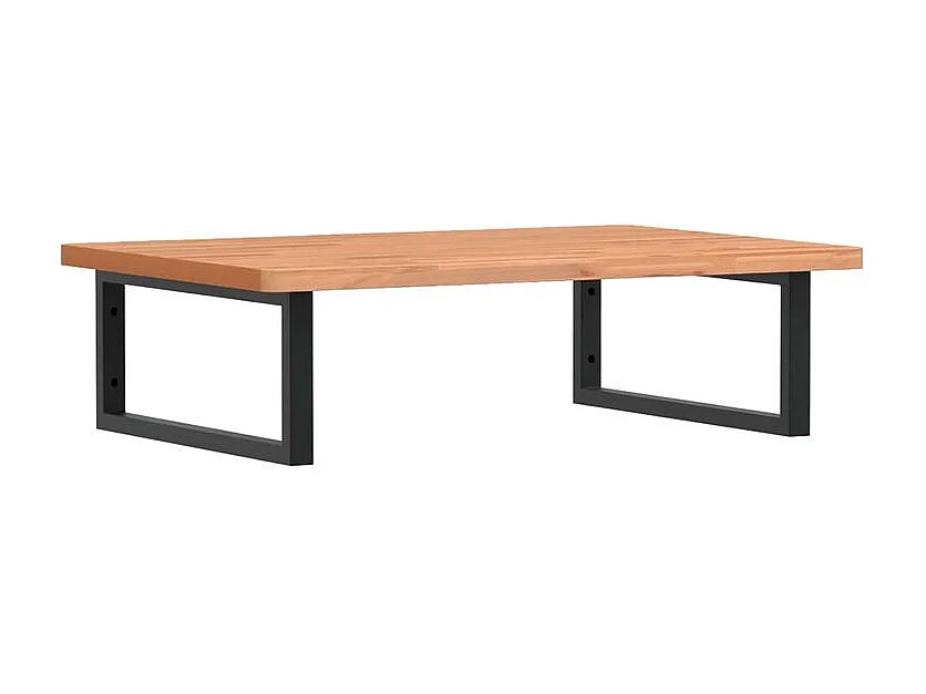 Étagère de vasque murale acier et bois massif de hêtre