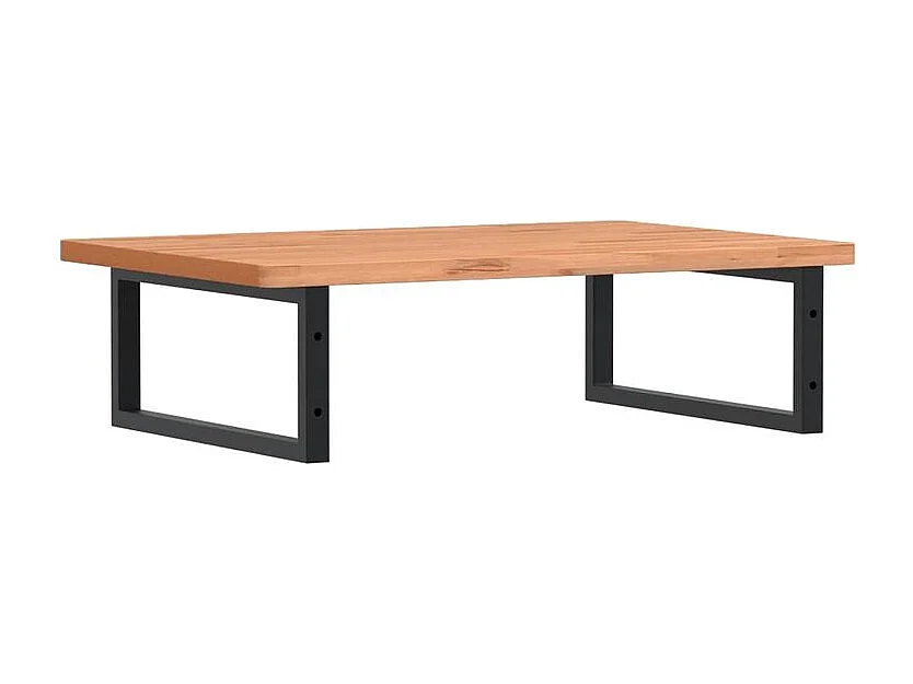 Étagère de vasque murale acier et bois massif de hêtre