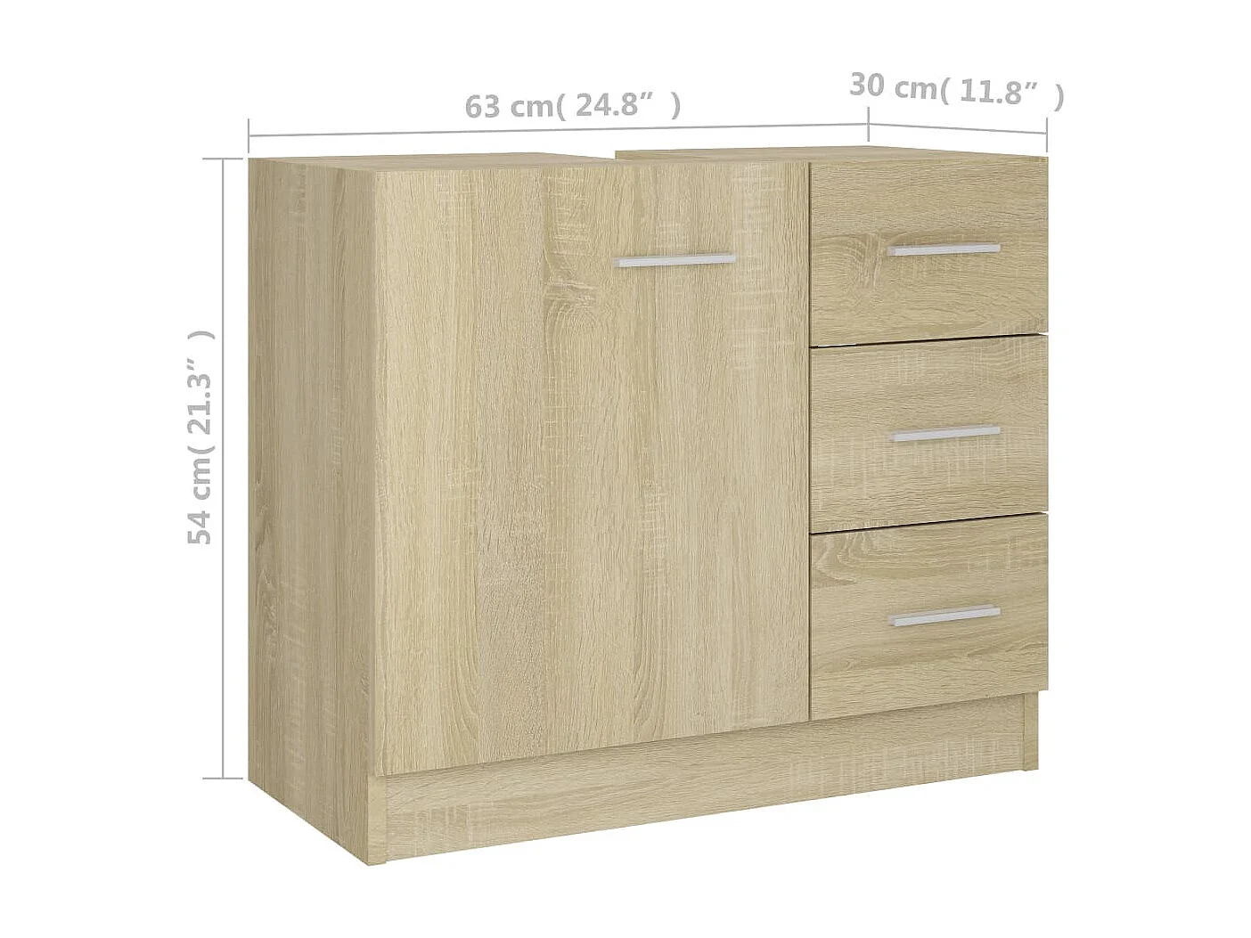 Armoire d'évier Chêne sonoma 63x30x54