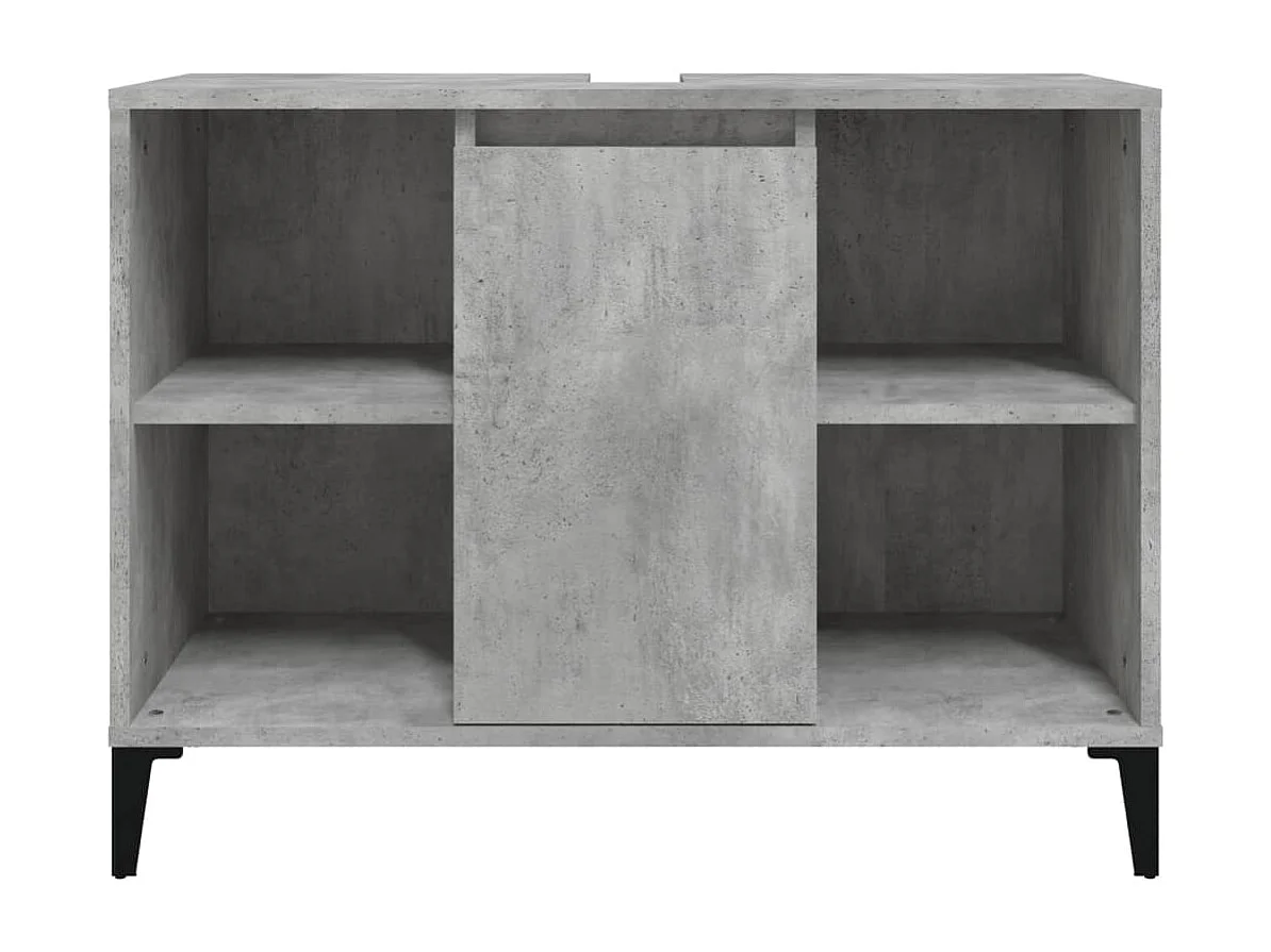 Meuble d'évier gris béton 80x33x60 bois d'ingénierie