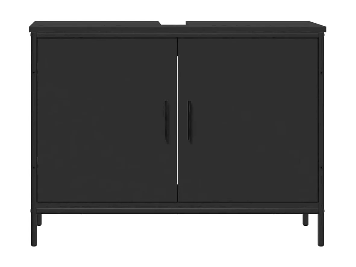 Armoire lavabo de salle de bain noir 80x30x60