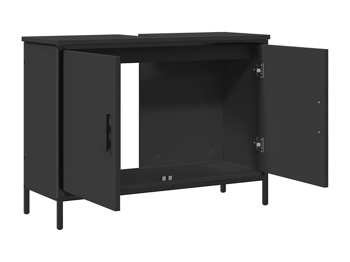 Armoire lavabo de salle de bain noir 80x30x60
