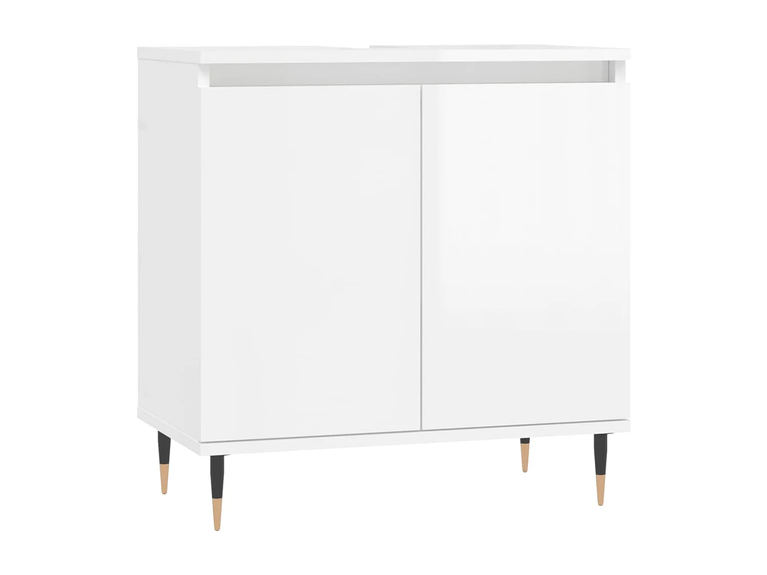 Armoire de bain blanc brillant 58x33x60 bois d'ingénierie