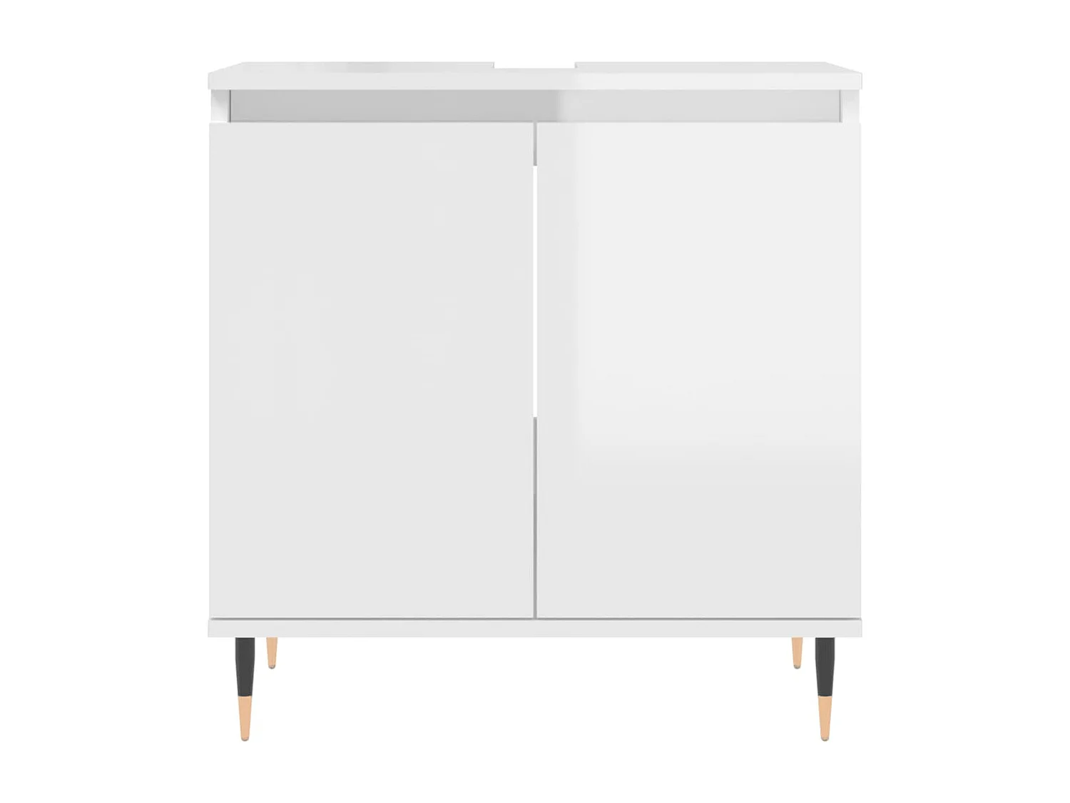 Armoire de bain blanc brillant 58x33x60 bois d'ingénierie