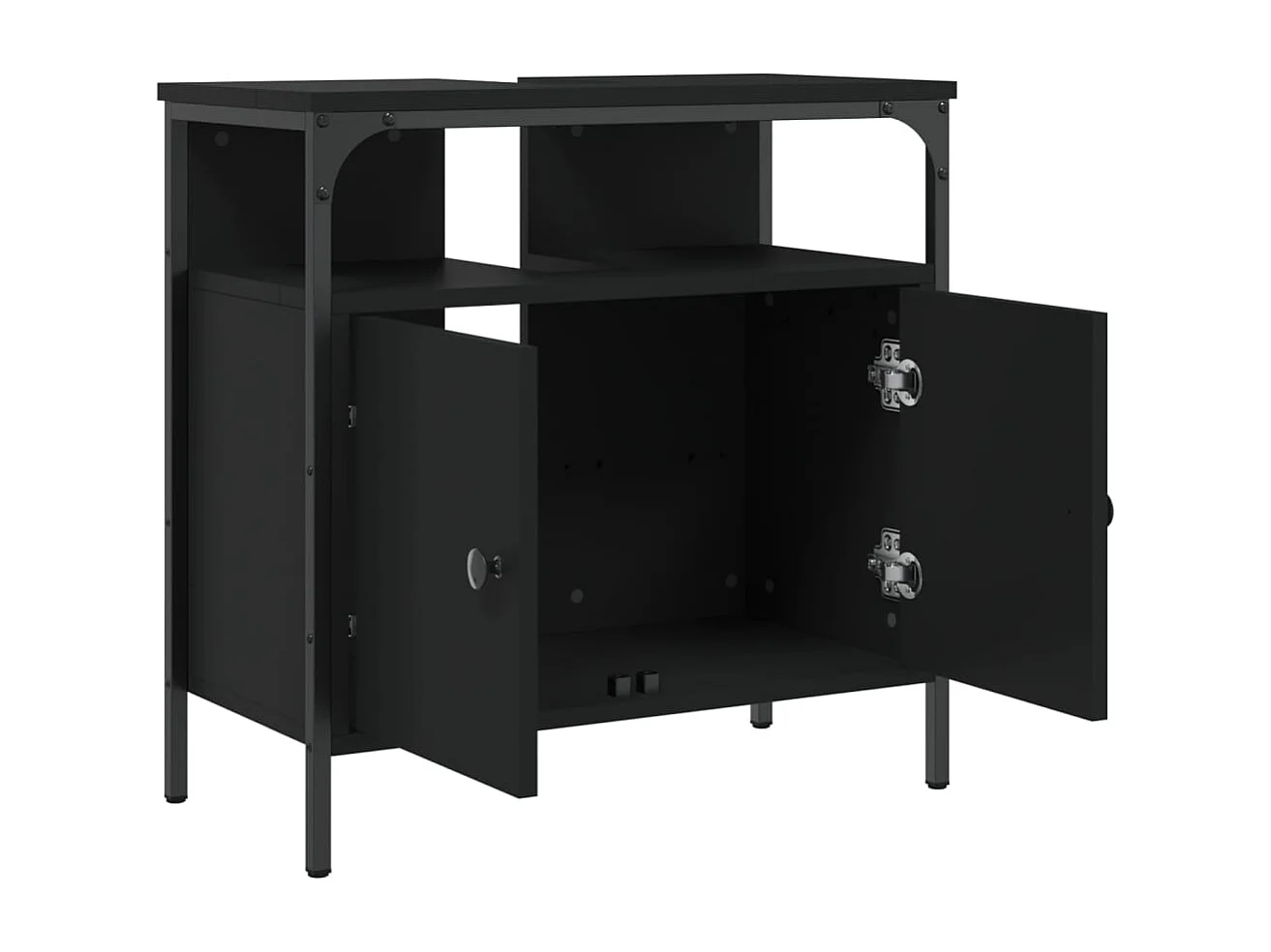 Armoire lavabo de salle de bain noir 60x30x60