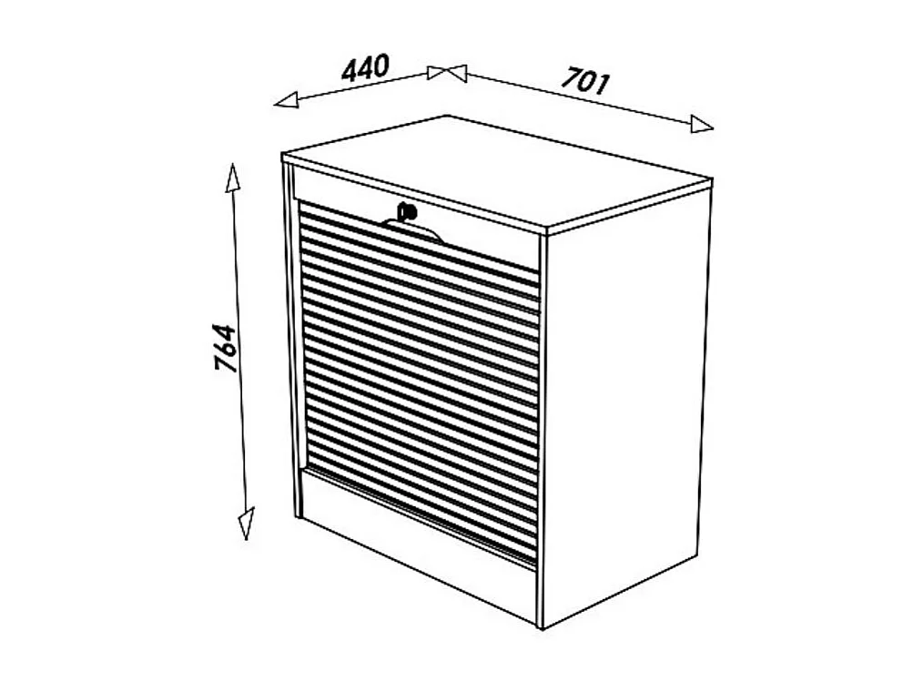 Kantoor licht houten gordijn archiefkast 76 cm
