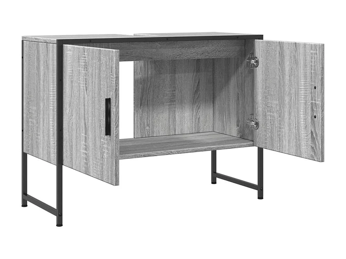 Armoire lavabo de salle de bain sonoma gris bois d'ingénierie