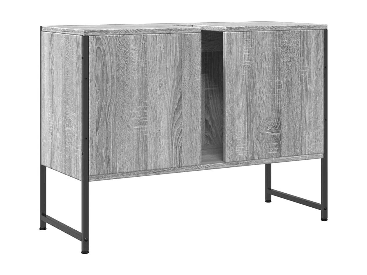 Armoire lavabo de salle de bain sonoma gris bois d'ingénierie