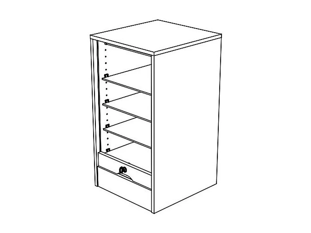 Kantoor beuken gordijn archiefkast 76 cm