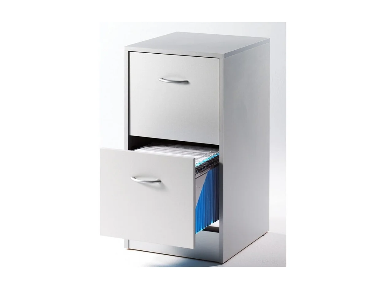 Classeur 2 tiroirs dossiers suspendus gris Office H77cm